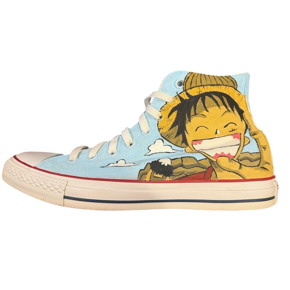 Converse All Star High-Top Sneakers – Custom One Piece Anime Artwork